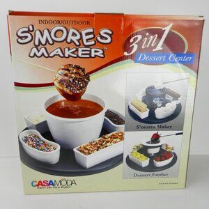 🔥 CASAMODA Black & Chrome Open Flame Indoor/Outdoor S'mores Maker Set 🔥